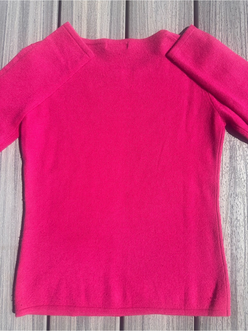 Evelyn Grace 100% Cashmere Sweater Women's Small Fuchsia Crew Neck Long Sleeve